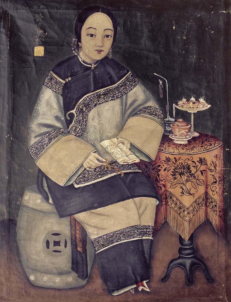 它们展现了清代女性的风貌这组图是中国部分最早的油画作品