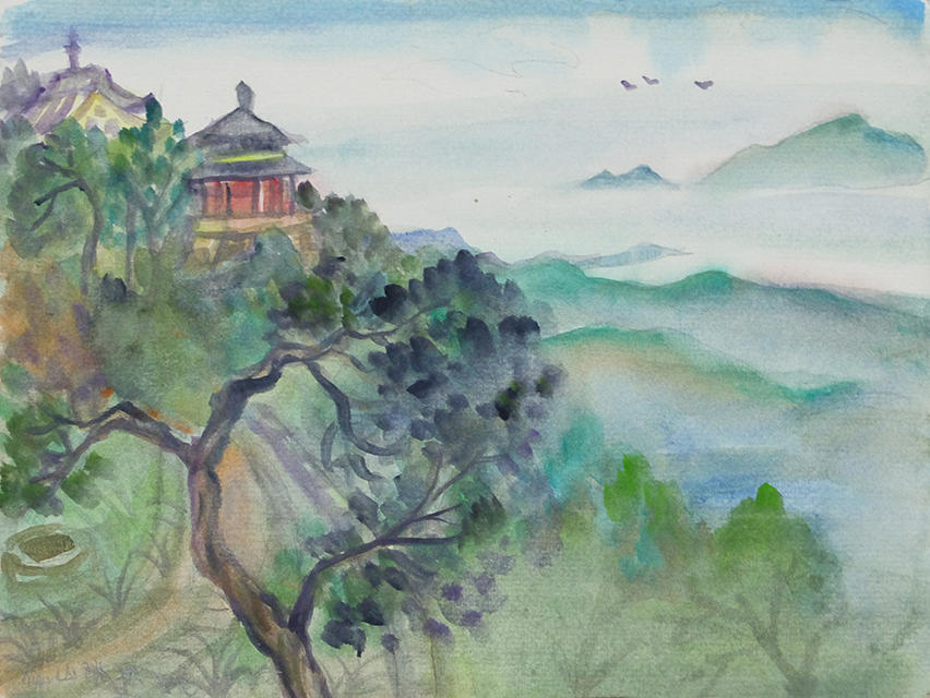 何英宽的纸本彩画《太姥山云游记》