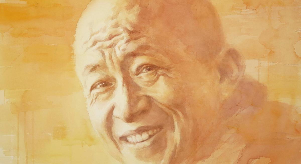宗萨钦哲仁波切的金色肖像