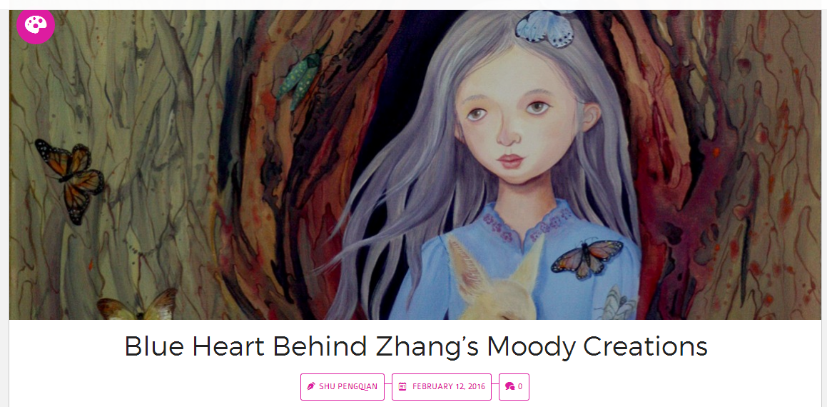 Blue Heart Behind Zhang’s Moody Creations